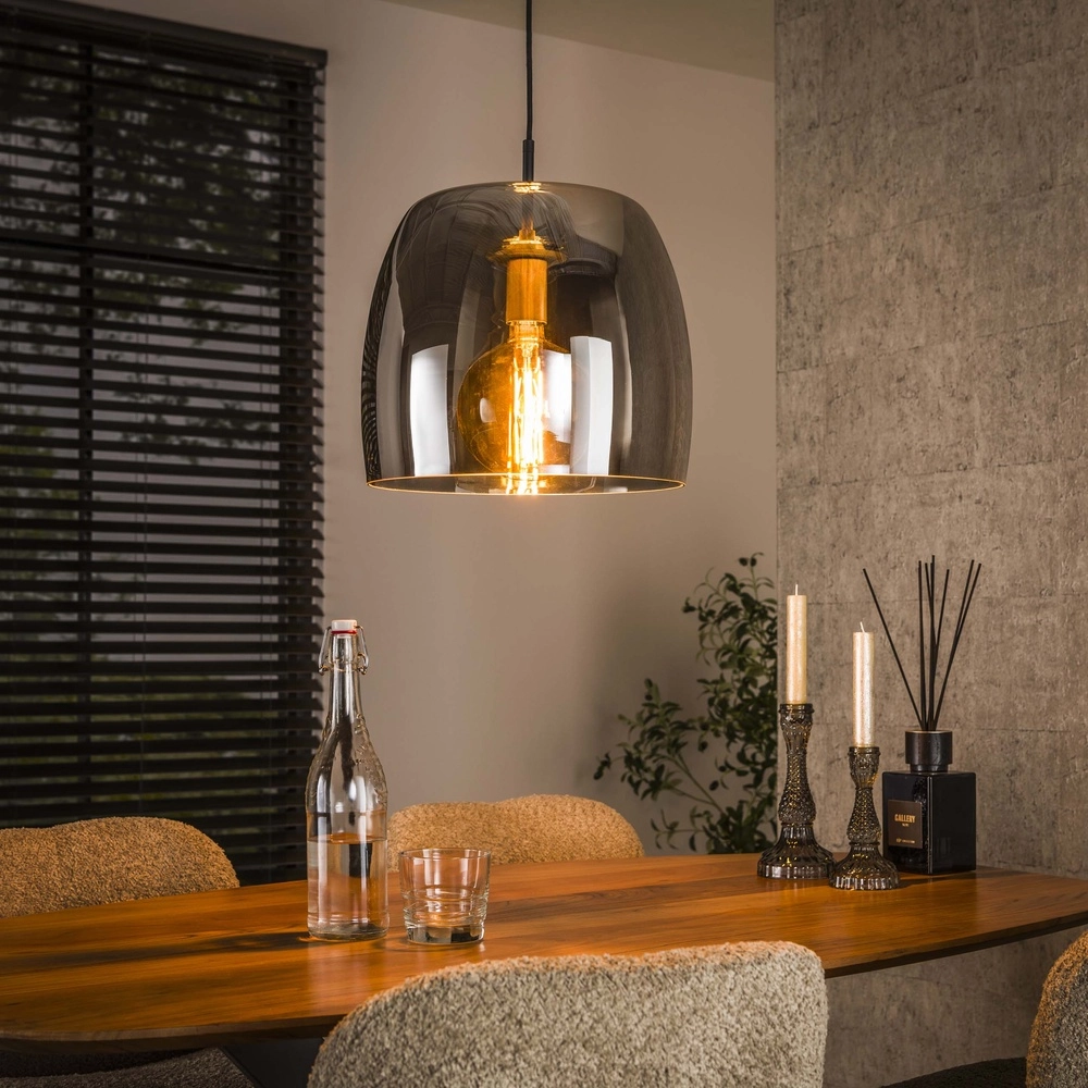 Glass pendant lamp Drift Ø 35cm - smoke glass