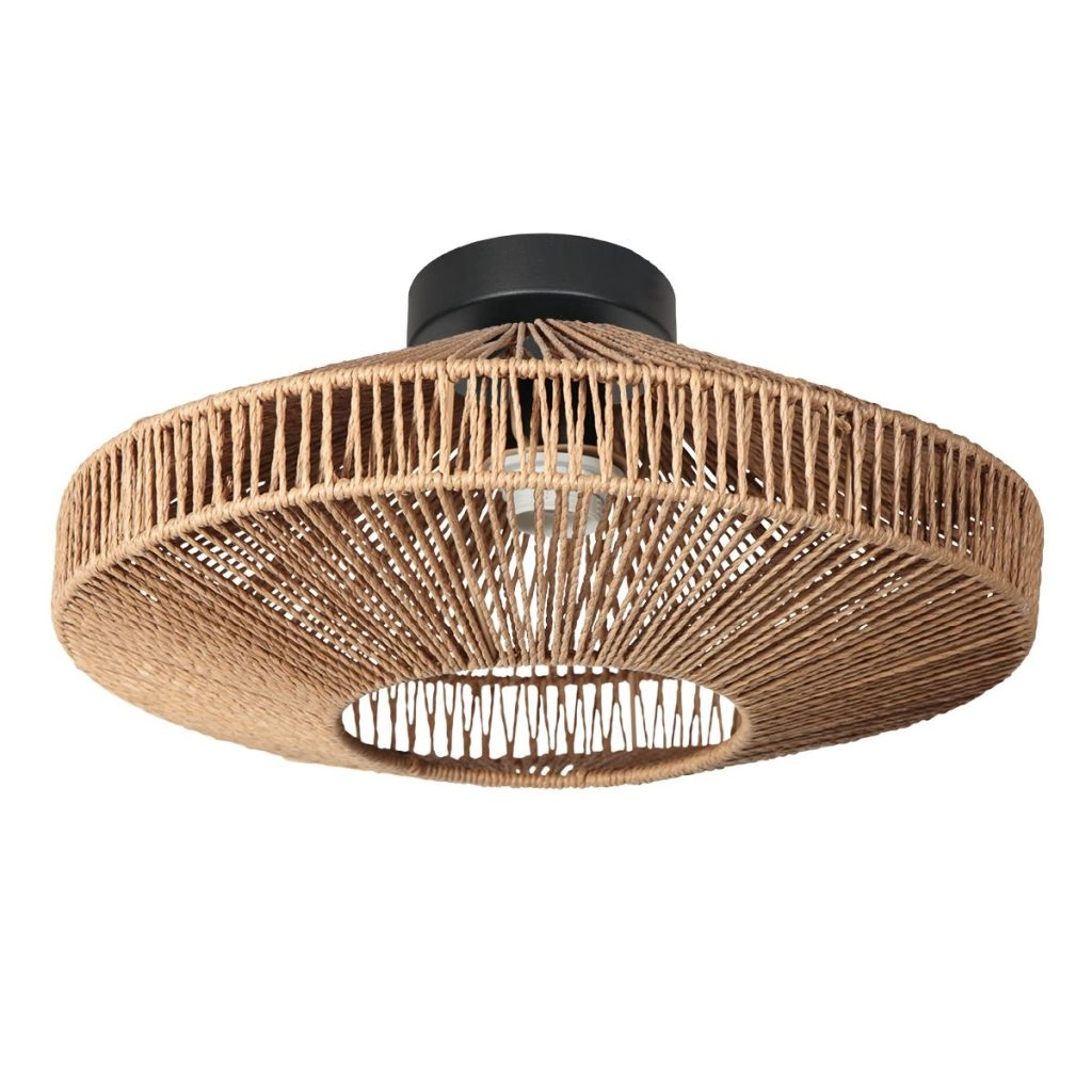 Ceiling lamp Ropex with rattan shade Ø40cm