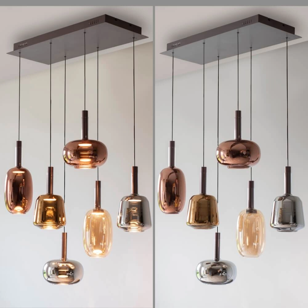 Cheerful hanging lamp Irides 6-light straight Paul Neuhaus 4012248383674