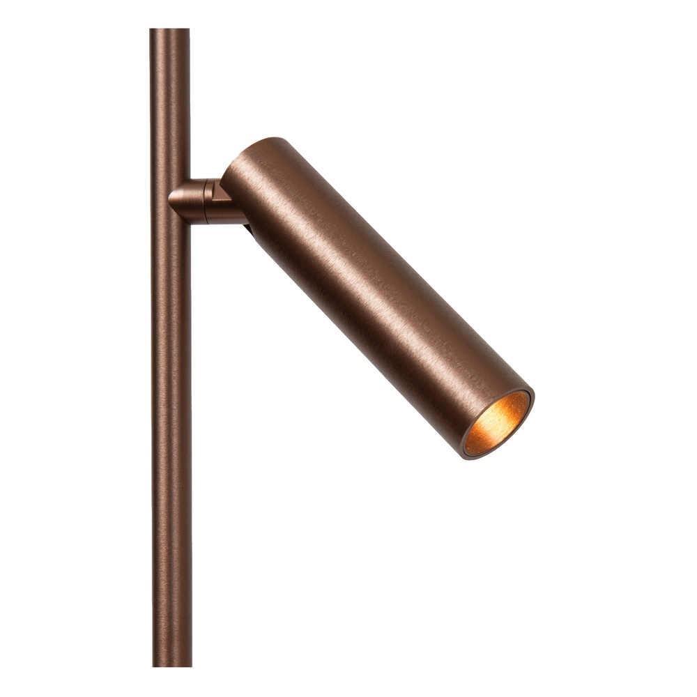 Sleek floor lamp with reading lamp Applause Brushed copper - LED Premium by Lucide 5411212221872