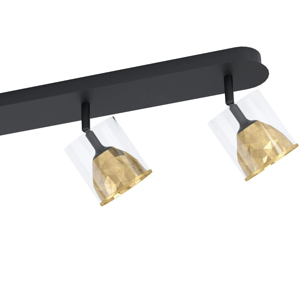 Black ceiling lamp Melito with gold 4-lights Stars of Light 9002759395766