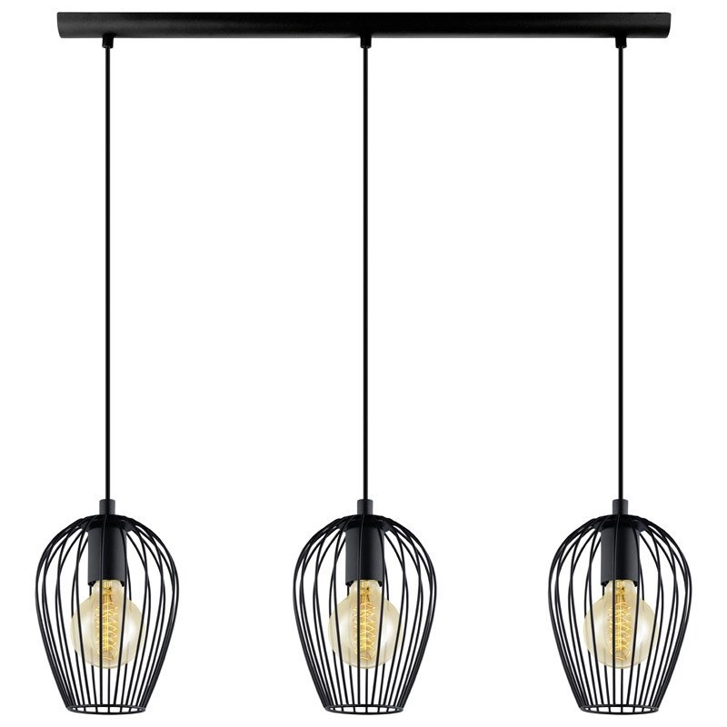 Pendant lamp Newtown Beam 3-light 70cm black