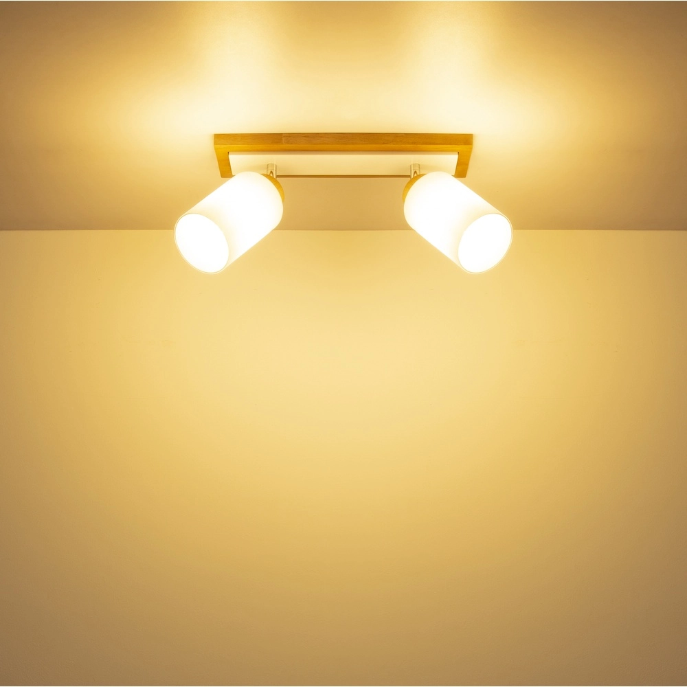 Ceiling lamp Rowena 2-light wood Globo 9007371592357