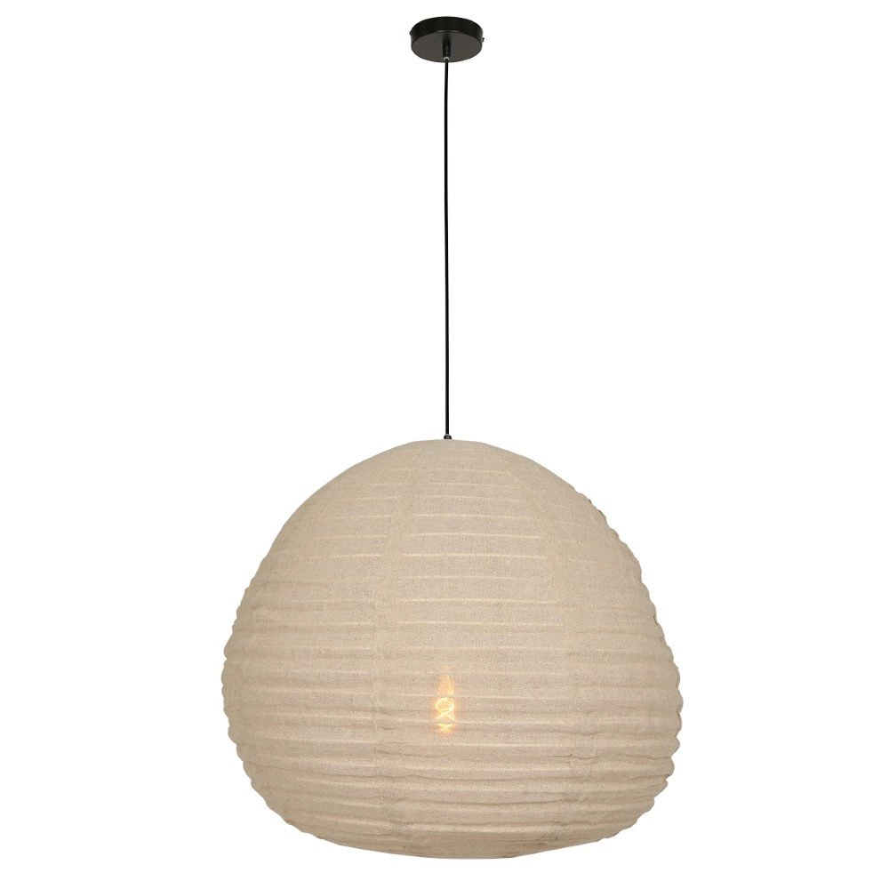 Pendant lamp Bangalore Ø 70cm black with light brown Steinhauer 8712746127935