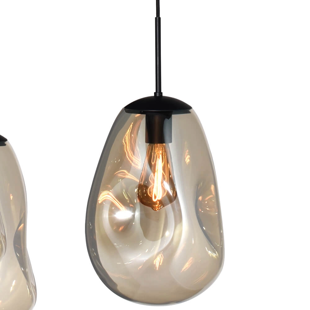 Hanging lamp Lava Oval 6x gold glass Ø 22.5cm Masterlight 8718121290133