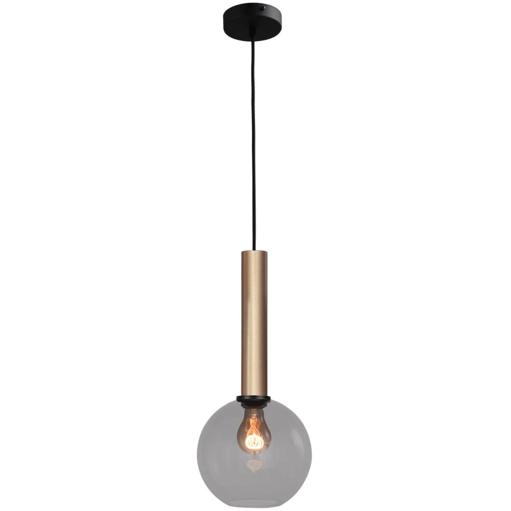 Hanging lamp Ø 20cm Bella 2 Brass gold with smoke glass