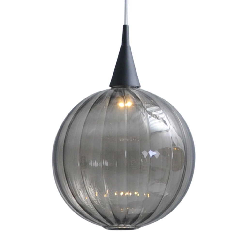 Black dining table hanging lamp Bocca with 3 blackline glass balls Masterlight 8718121213231