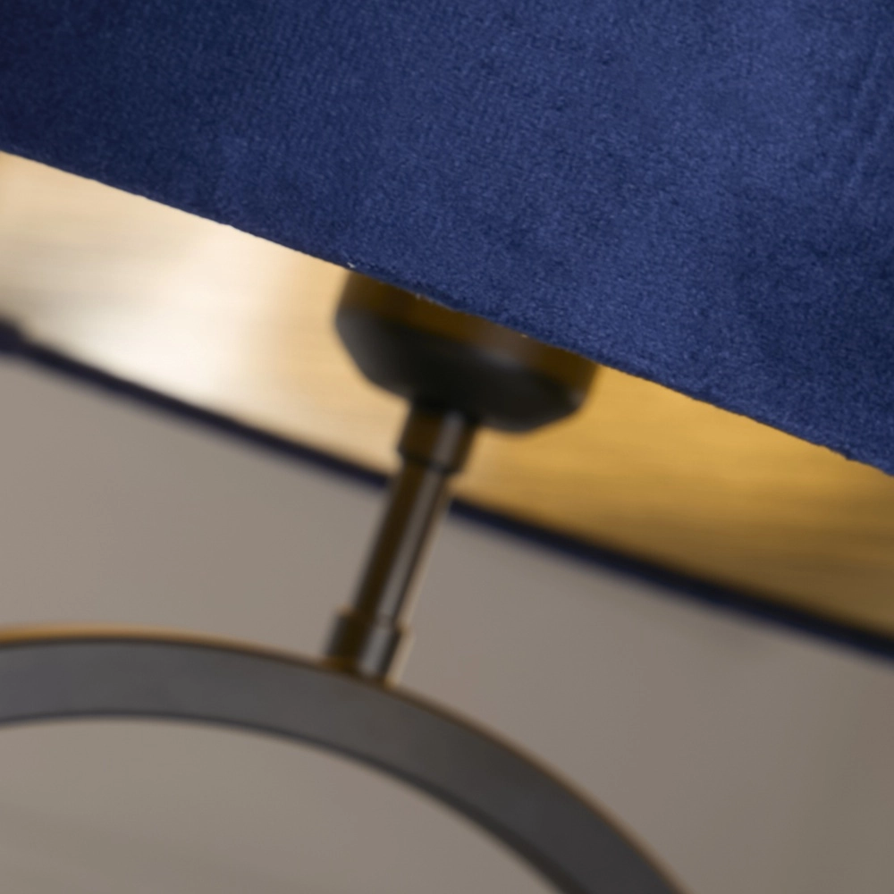Table lamp Elegant black with blue hood Searchlight 5053423305448