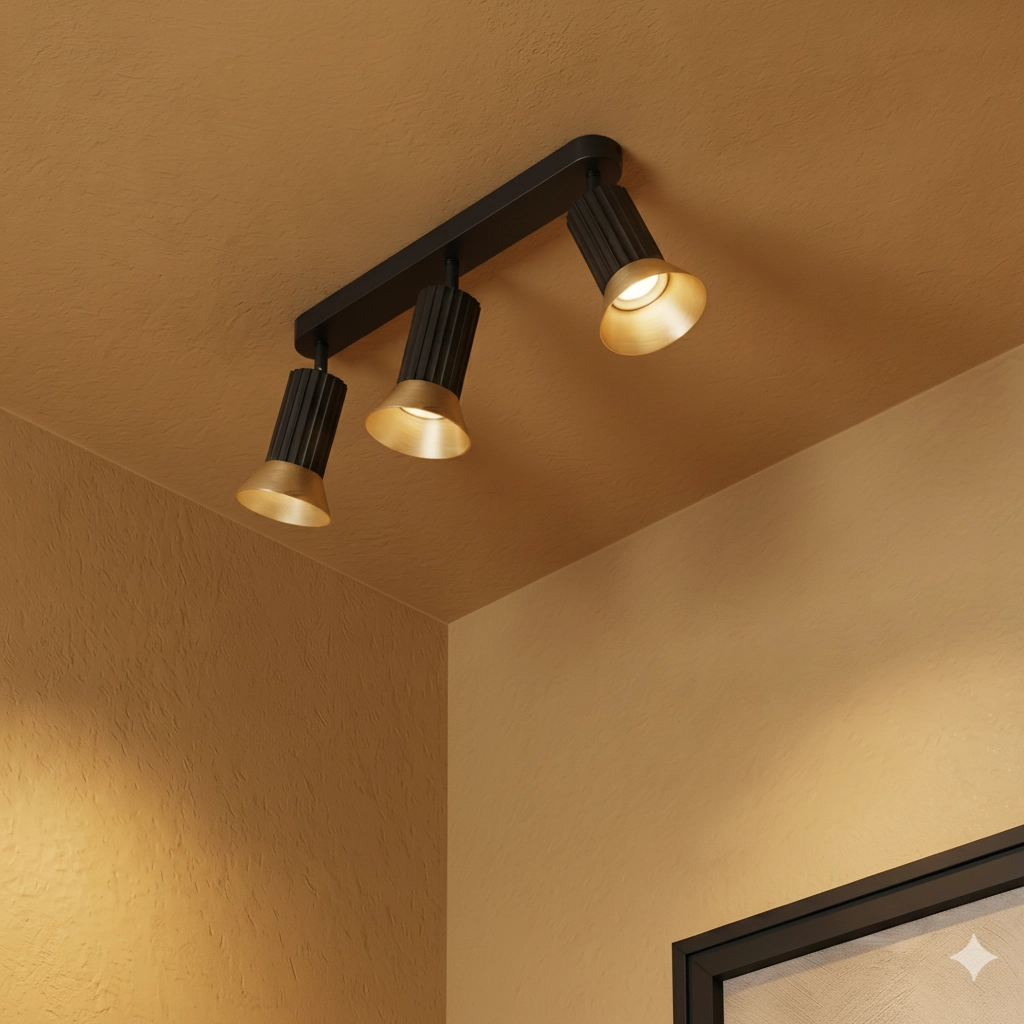 Ceiling lamp Luvia 3-light black with gold