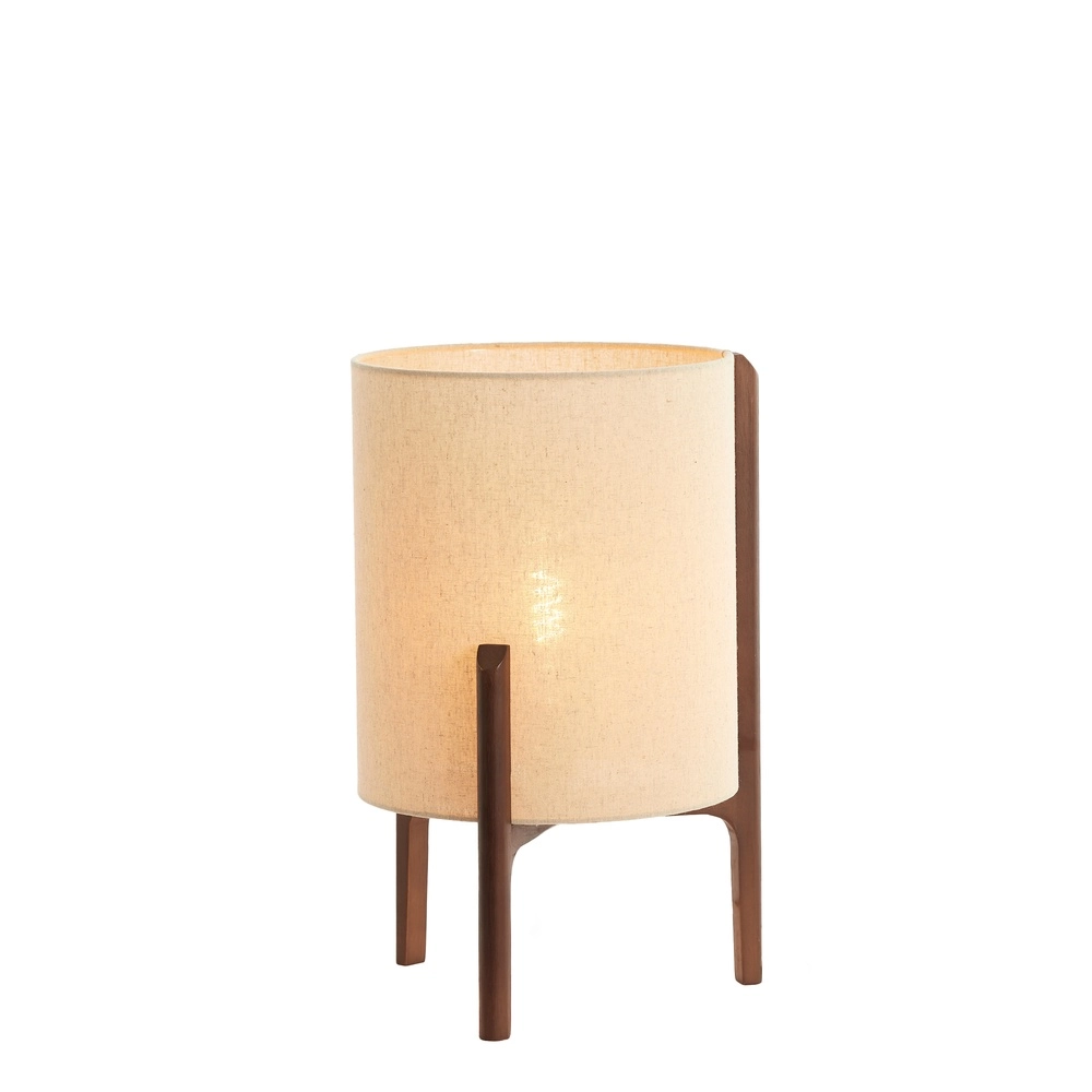 Table lamp Litto Ø 28cm - walnut with natural linen Light & Living 8717807792695