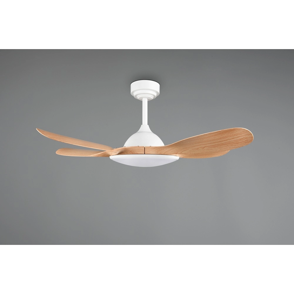 White fan Flen with wooden tops Ø 108cm Trio 4017807689297
