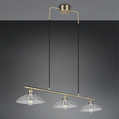 Classic pendant lamp Eluna 3-light old brass Trio 4017807682526