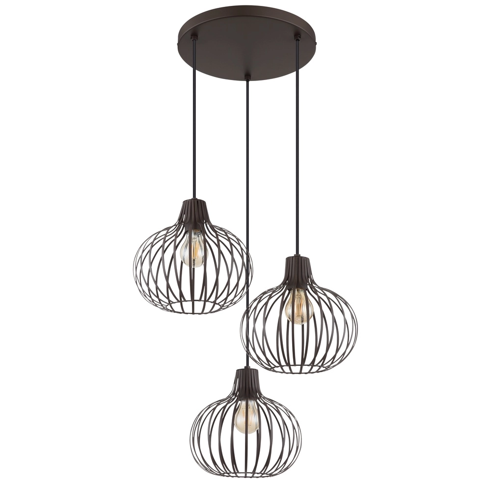 Design pendant lamp Mateo 3-light rust briun Globo 9007371569144