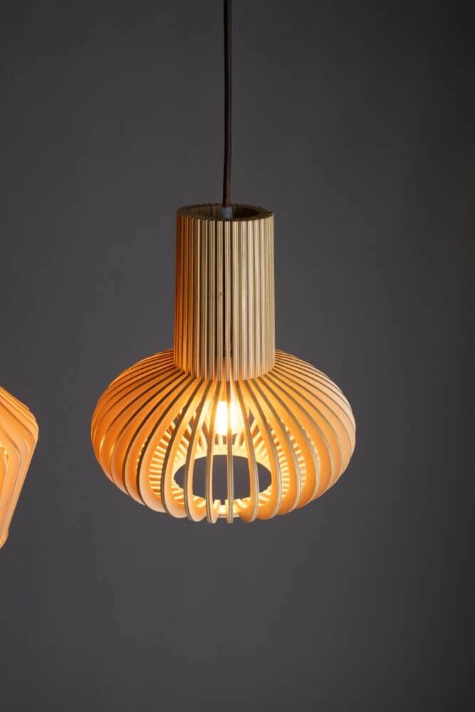 Wooden pendant lamp Tess Ø 25cm ETH 8720195305347