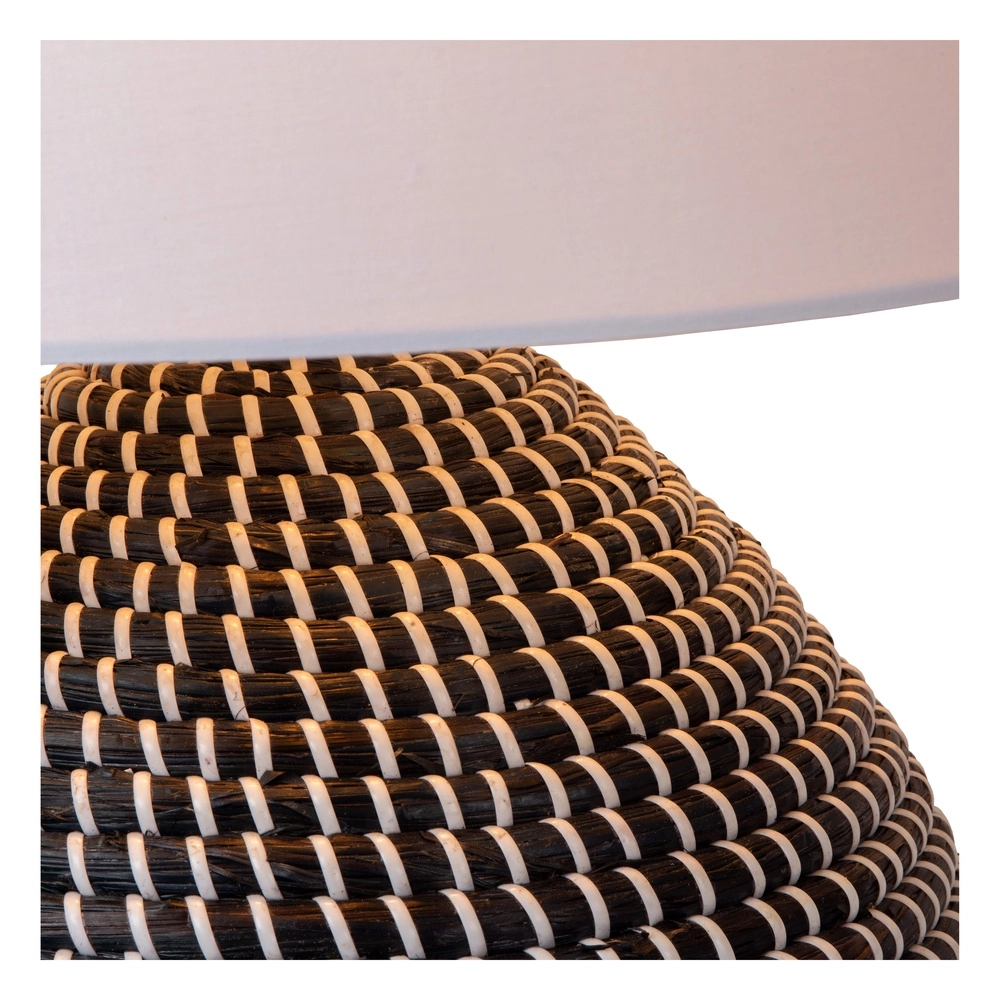 Seagrass table lamp Maduka Ø 45cm - black with white shade Premium by Lucide 5411212106070