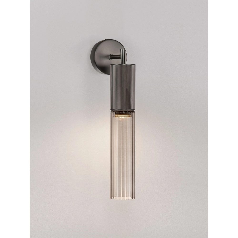 Design wall lamp Brielle anthracite with mocha glass Lyora 5212017495440