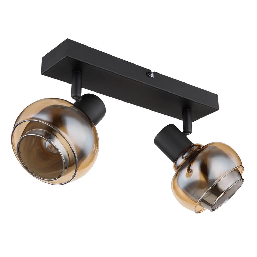 Black ceiling lamp Tokki 2-light amber smoke glass Globo 9007371455027