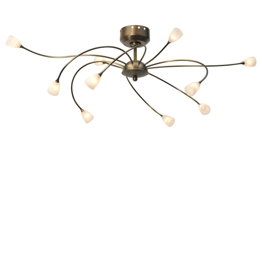 LED flush ceiling light Molto 2 LED 10-light 43x65cm bronze brown