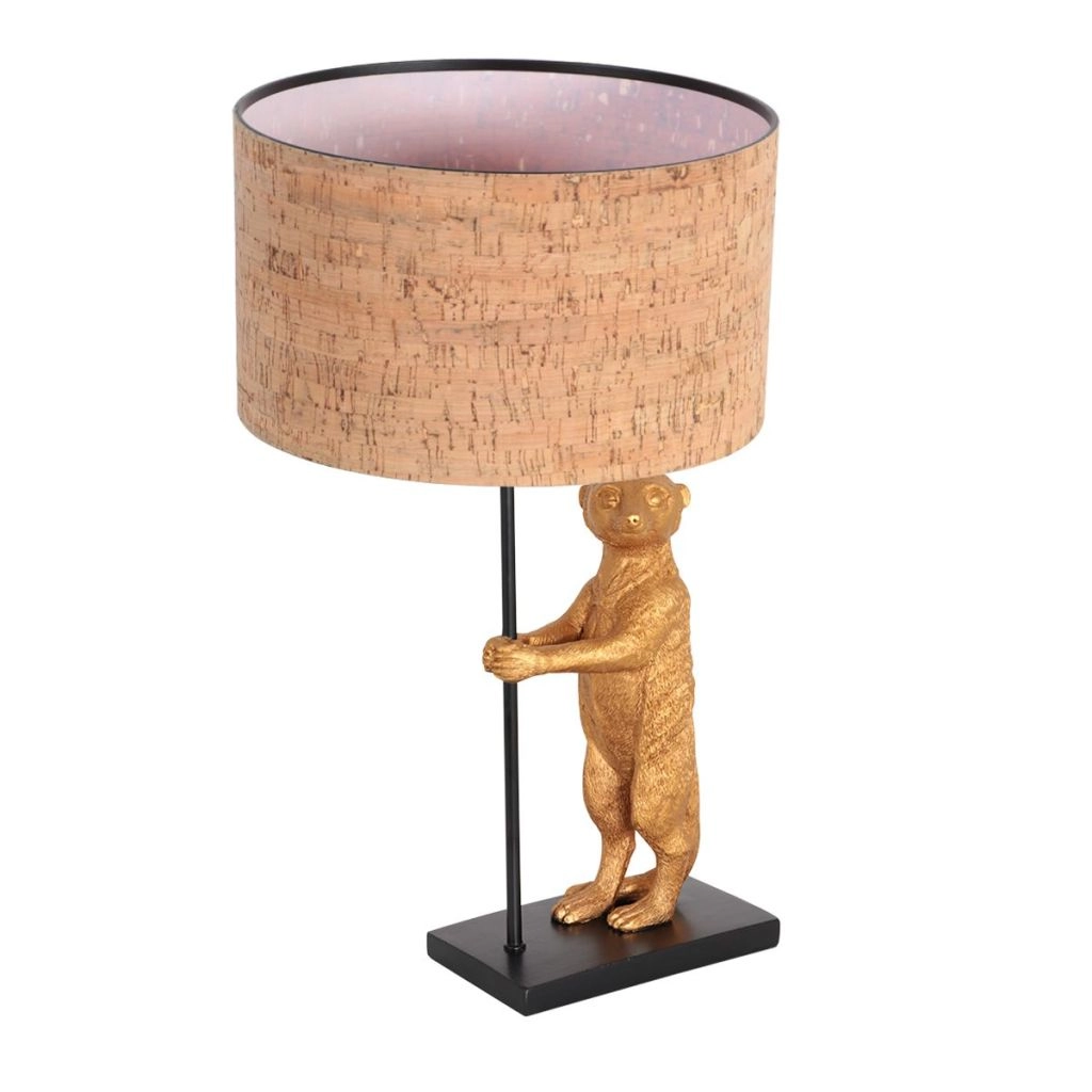 Black table lamp Animaux with cork cap Ø30cm