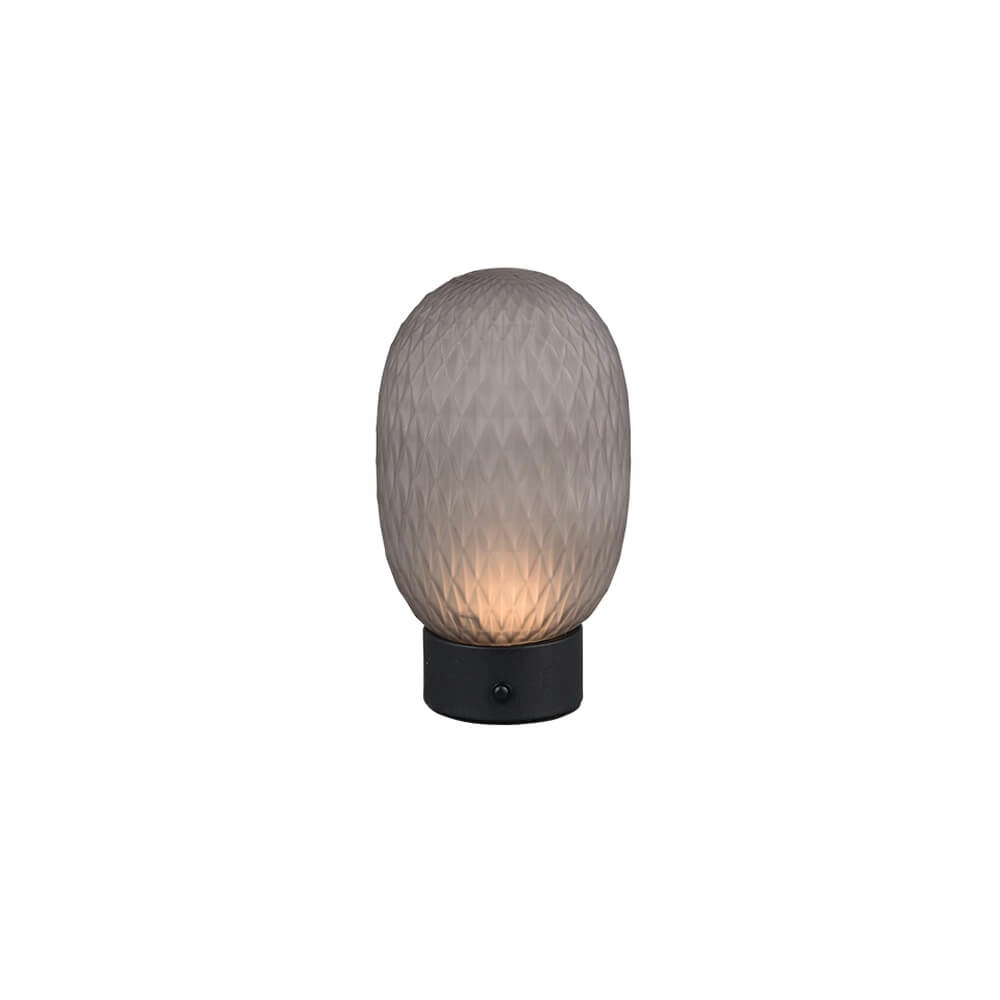 Table lamp Facette black with smoke glass Trio 4017807643589