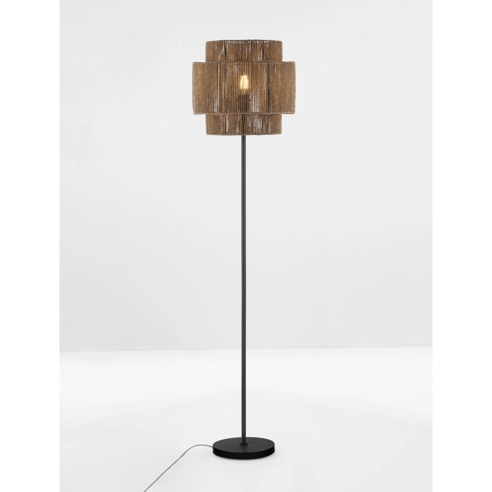 Floor lamp Lito black and rattan Lyora 5212017454744