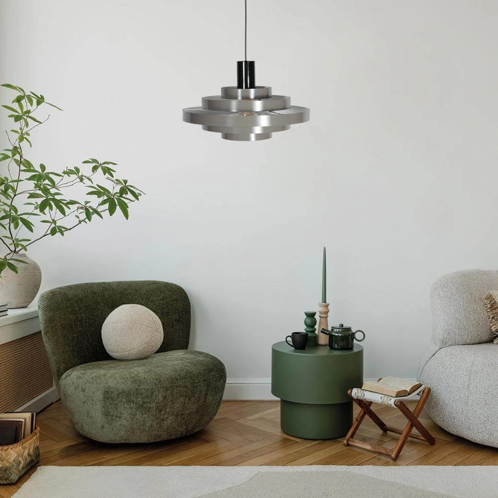 Design pendant lamp Halo Cirque grey Ø 50cm Steinhauer 8712746178319