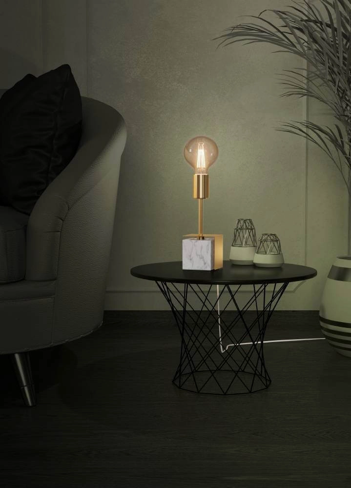Gold table lamp Carmita with marble base Stars of Light 9008606240487