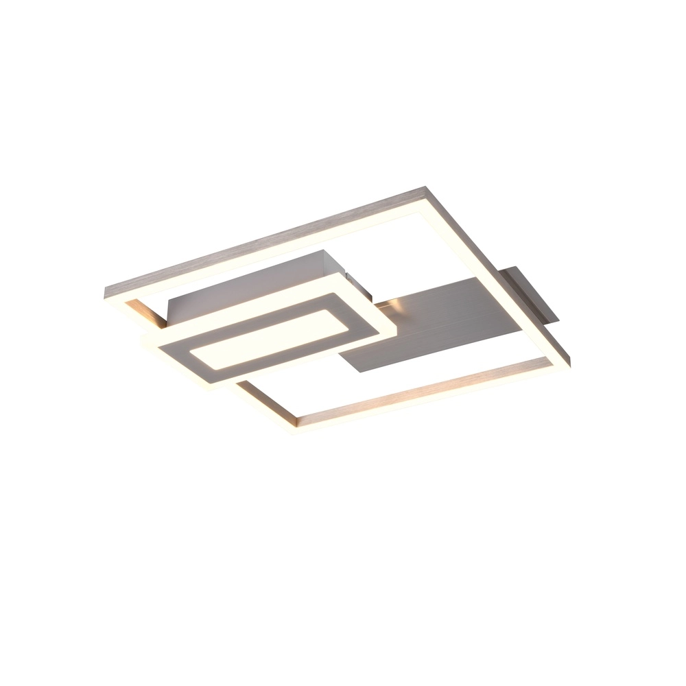 Square ceiling lamp Spiro nickel 30cm