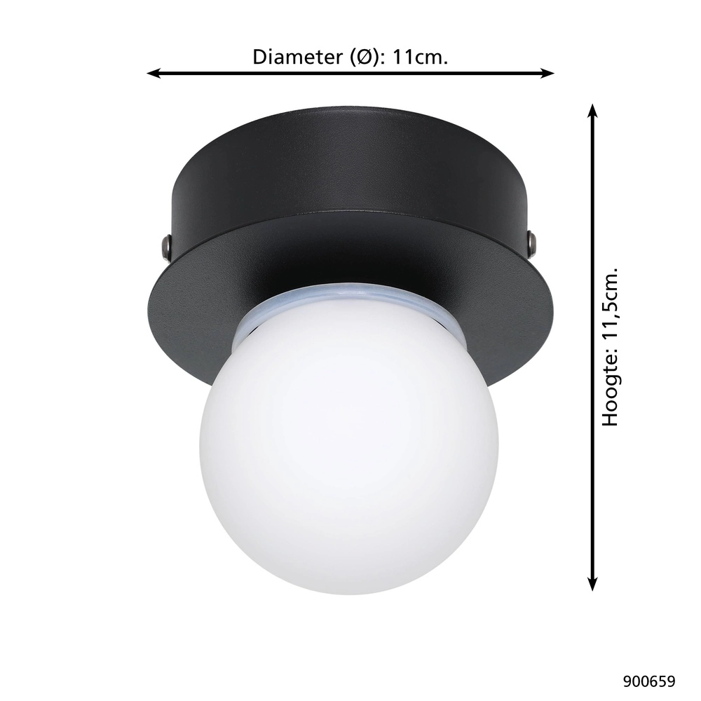 Black ceiling light Mosiano Ø 11.5cm Eglo 9008606286096