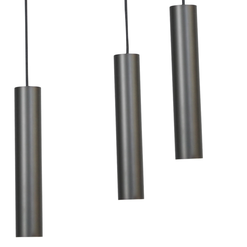 Black dining room hanging lamp Run 8-light cylinders gunmetal Masterlight 8718121206431