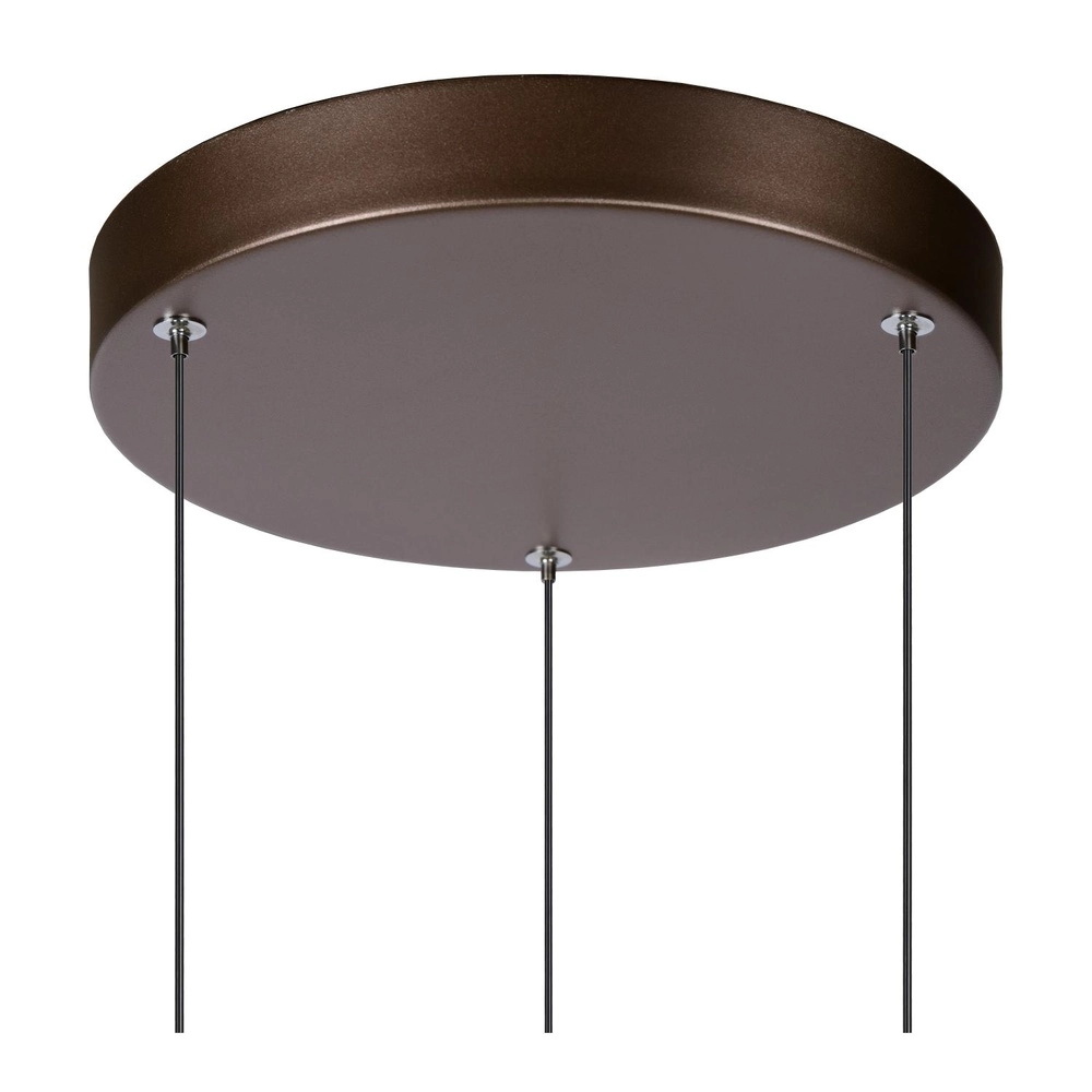 Sleek pendant lamp Margary 3-light coffee brown Lucide 5411212903969