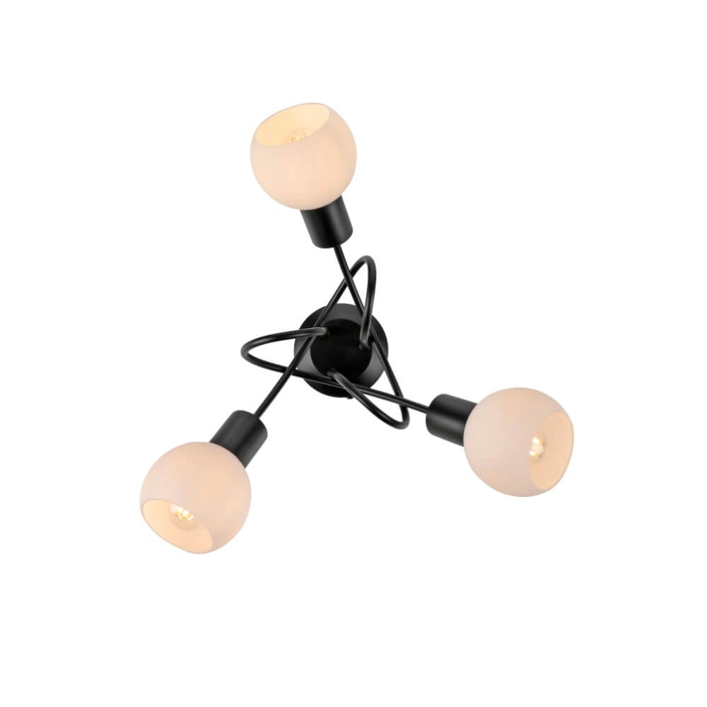Black ceiling lamp Loki 3-light curl Just Light 4043689000783