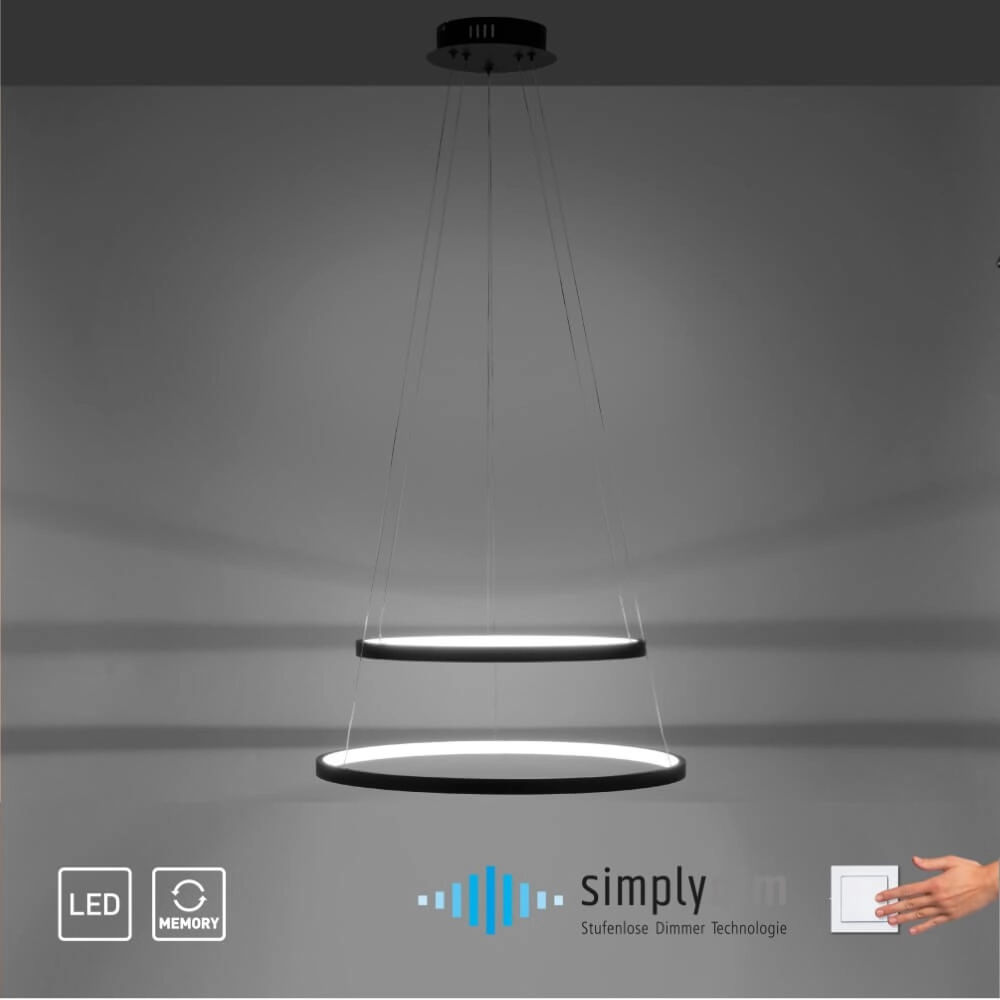 Round pendant lamp Circle anthracite Just Light 4043689960353