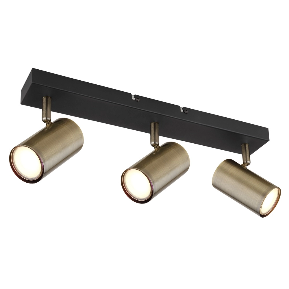 Ceiling lamp 3-lights Robby black with bronze