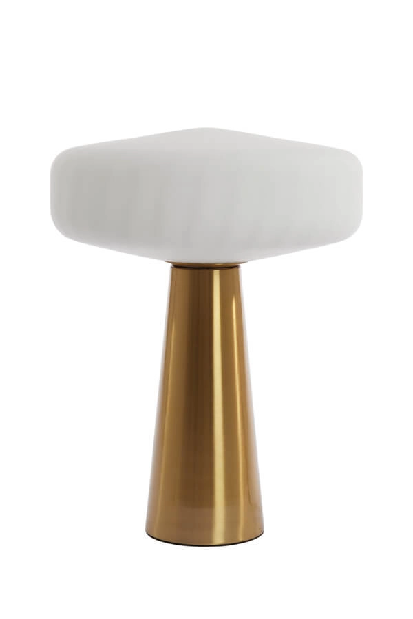 Table lamp Pleat gold with white Ø 40cm Light & Living 8717807687748