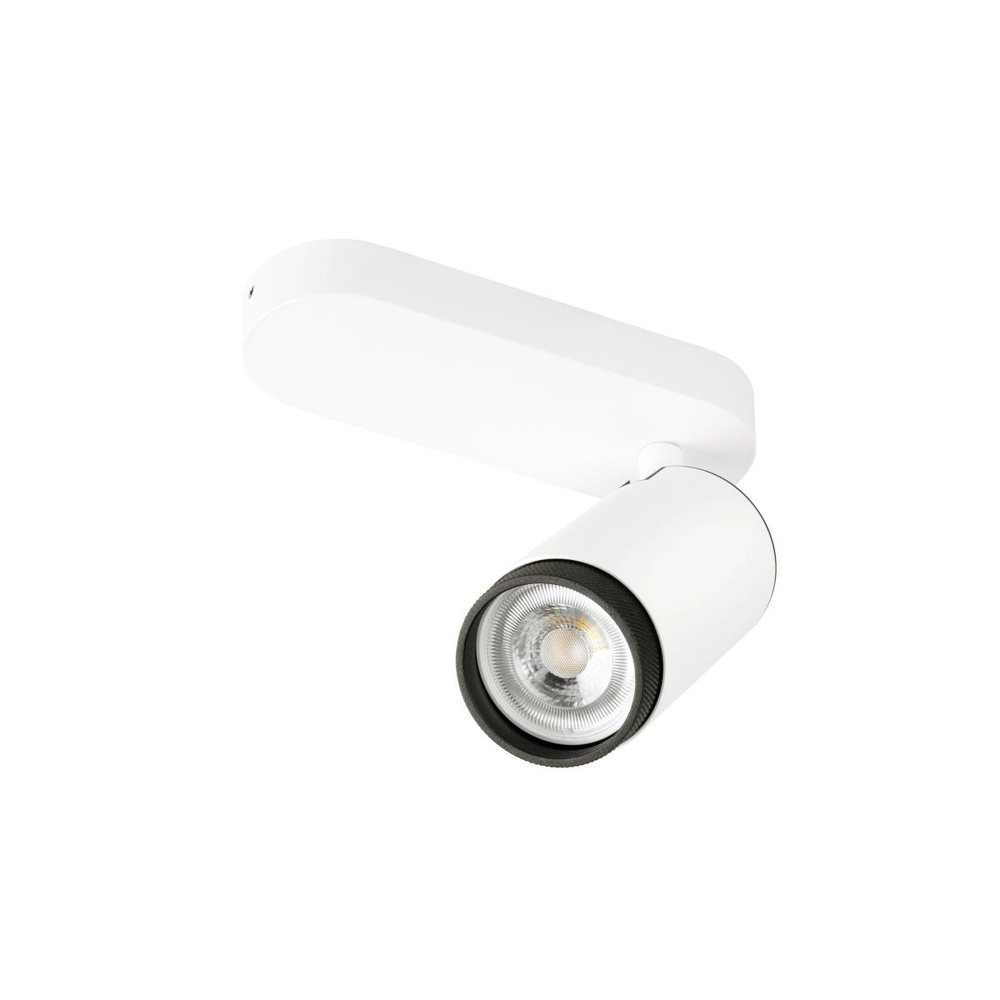 Surface-mounted spot Grip! L white with black ring SLV 4024163304443