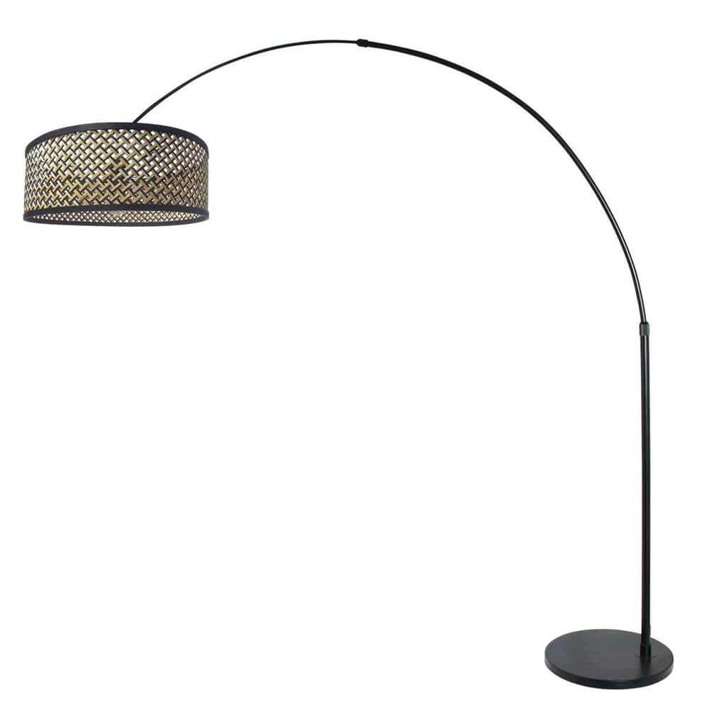 Arc lamp Sparkled Light black with bamboo shade Steinhauer 8712746172874