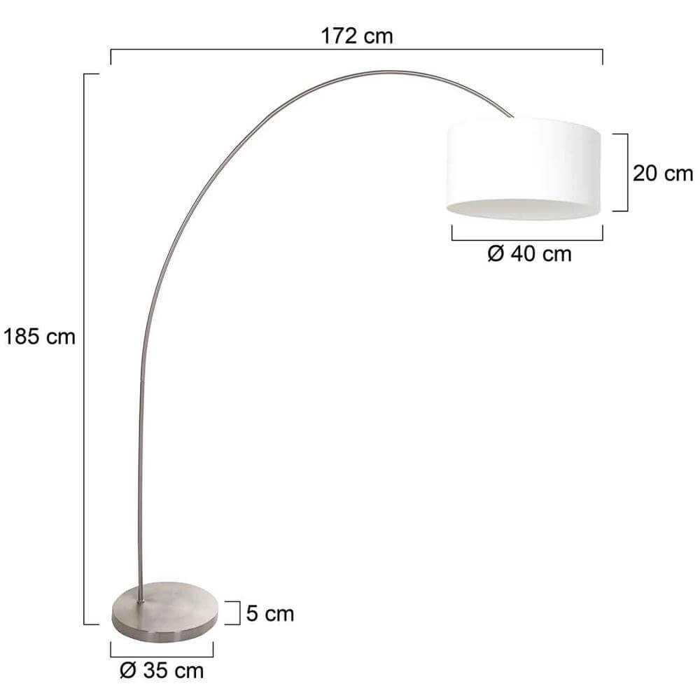 Arc lamp Solva Metal with white shade Steinhauer 8712746174854