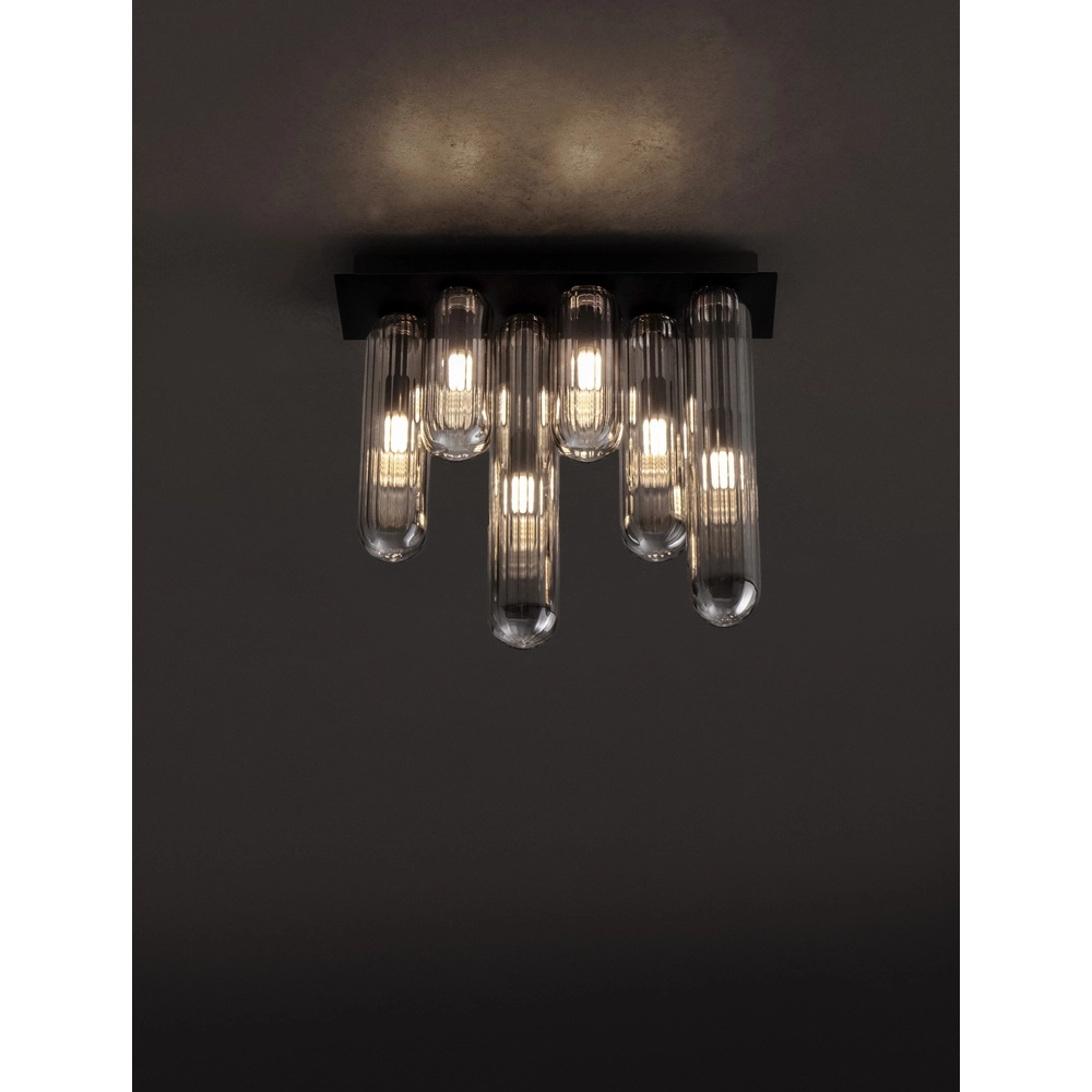 Design ceiling lamp Gustave black 6-lights