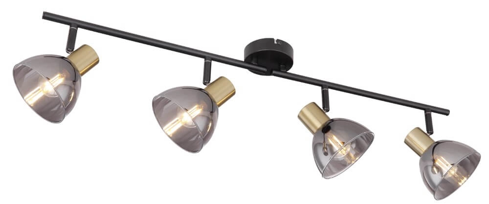 4-light ceiling lamp Jay black with gold Globo 9007371387403