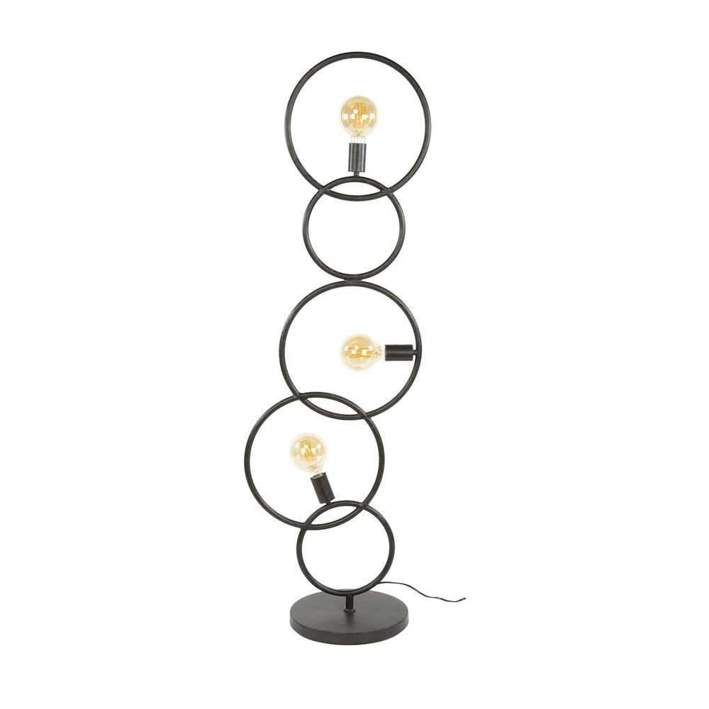 Design floor lamp Loop black - 3x E27 Lyora 8716803511040