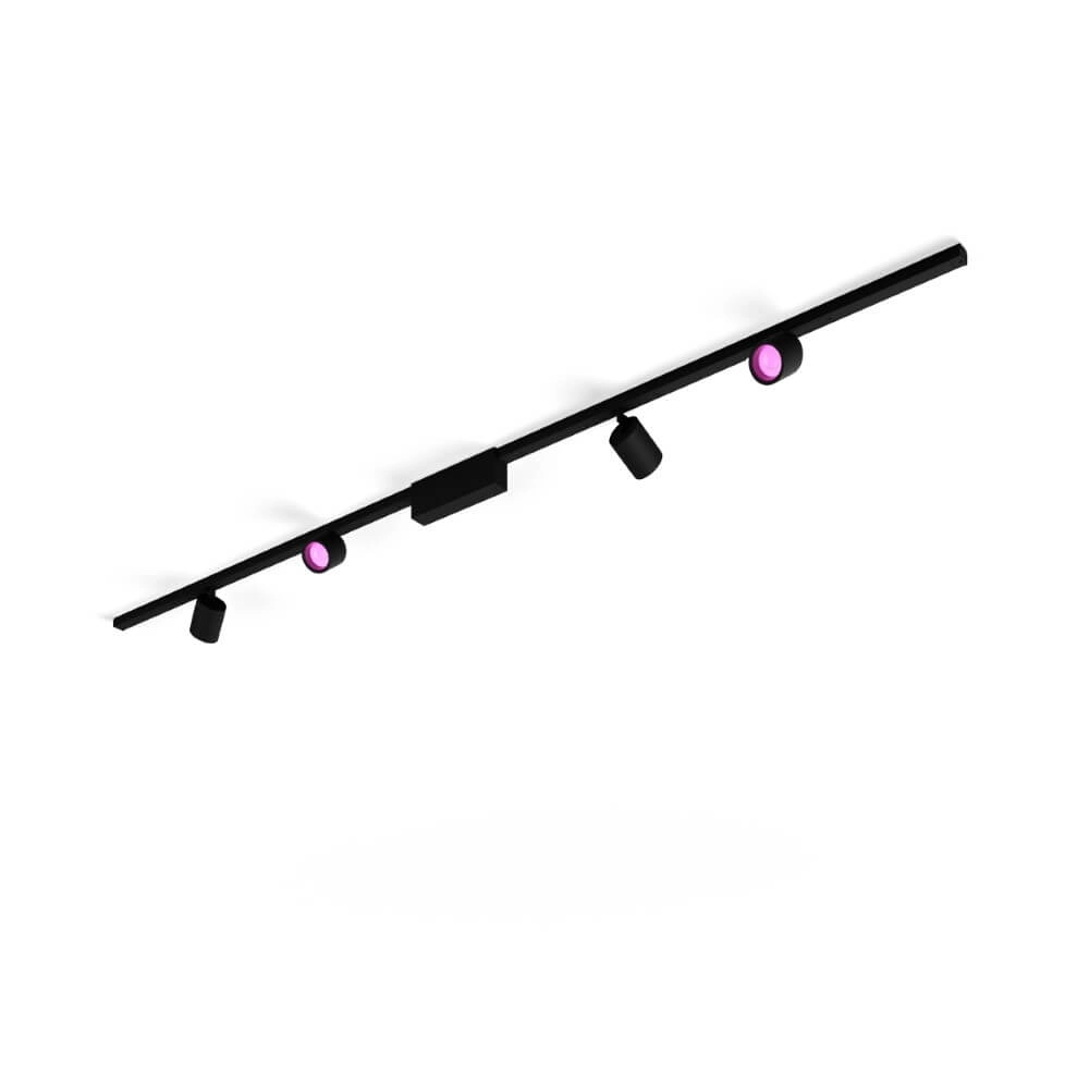 Hue Perifo - White and color set of 4 spots black Philips 8719514407763