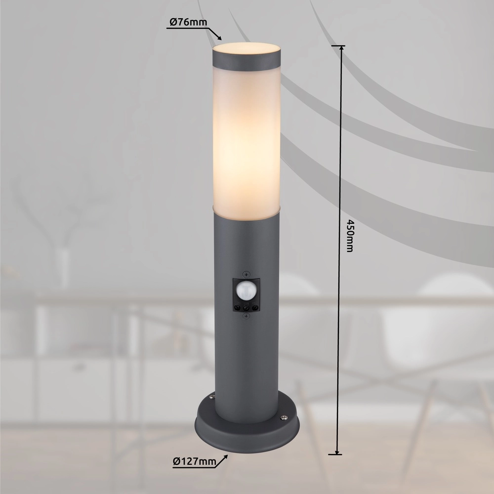 Garden lamp Boston anthracite with white and sensor Globo 9007371407576