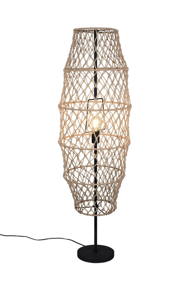 Rattan floor lamp Hive Ø 38cm