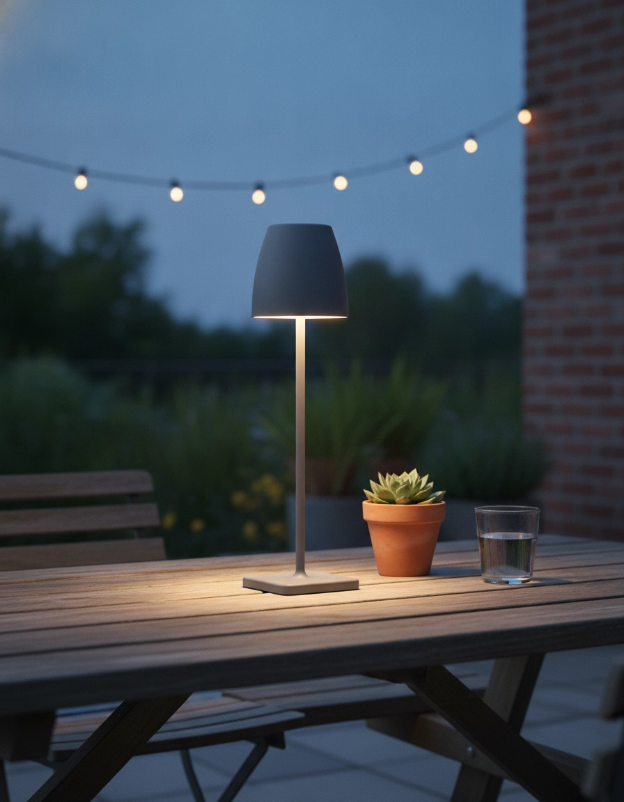Rechargeable table lamp Colt 38cm grey