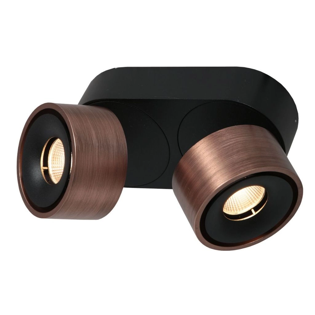 Sleek surface-mounted spot Fez Double bronze
