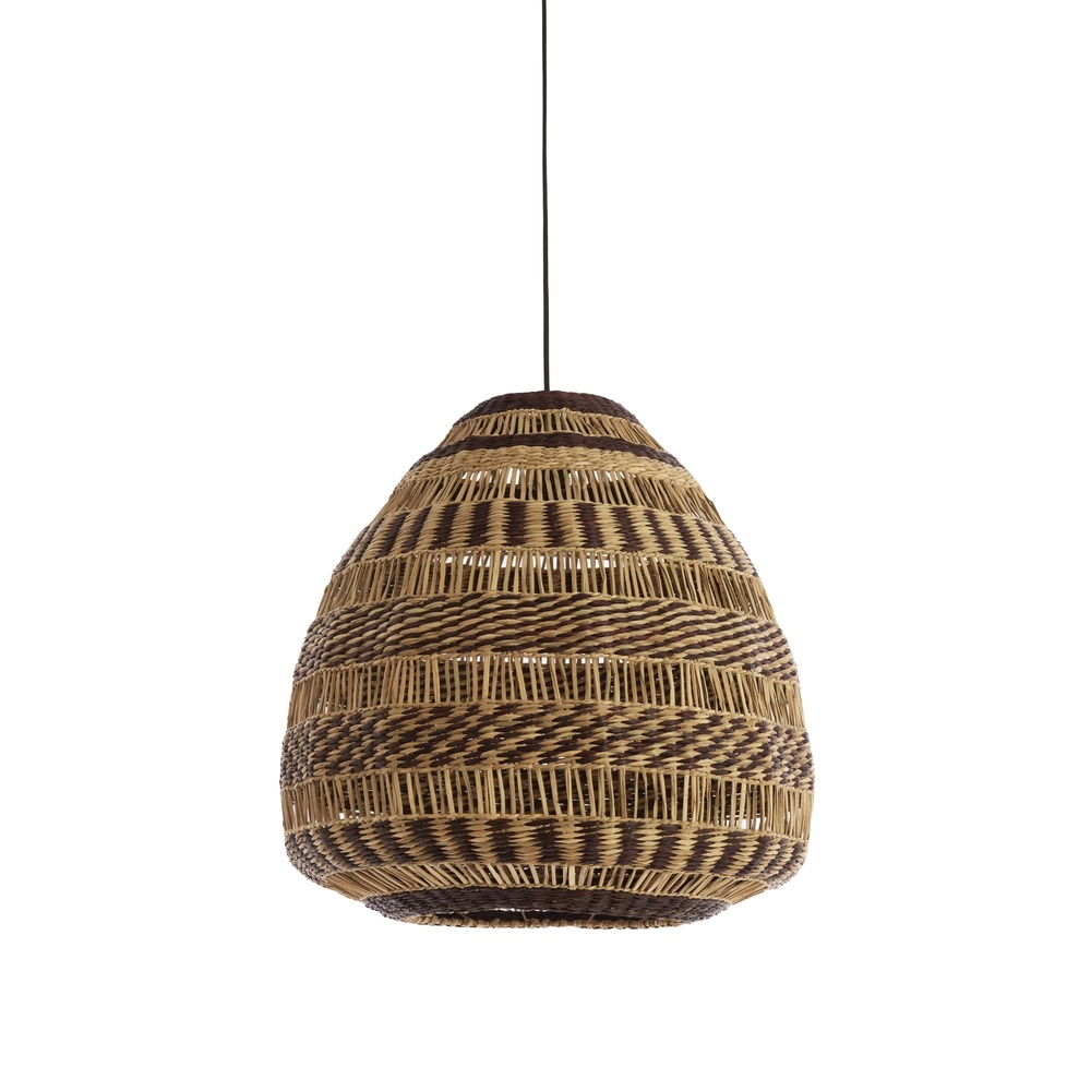 Rattan pendant lamp Soluna Ø 56cm - dark brown natural
