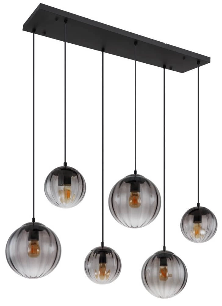 6-light pendant lamp Dallerta smoke glass Globo 9007371455560