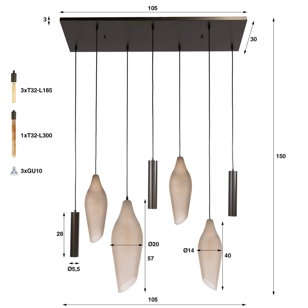 Stylish pendant lamp Cocoon with frosted glass Lyora 8716803511934