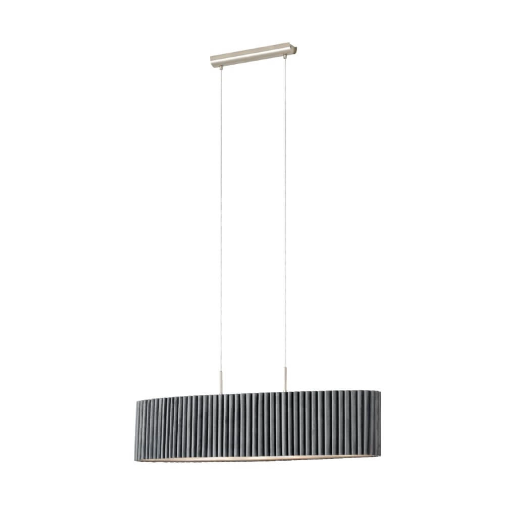 Office hanging lamp Tamaresco with velvet shade